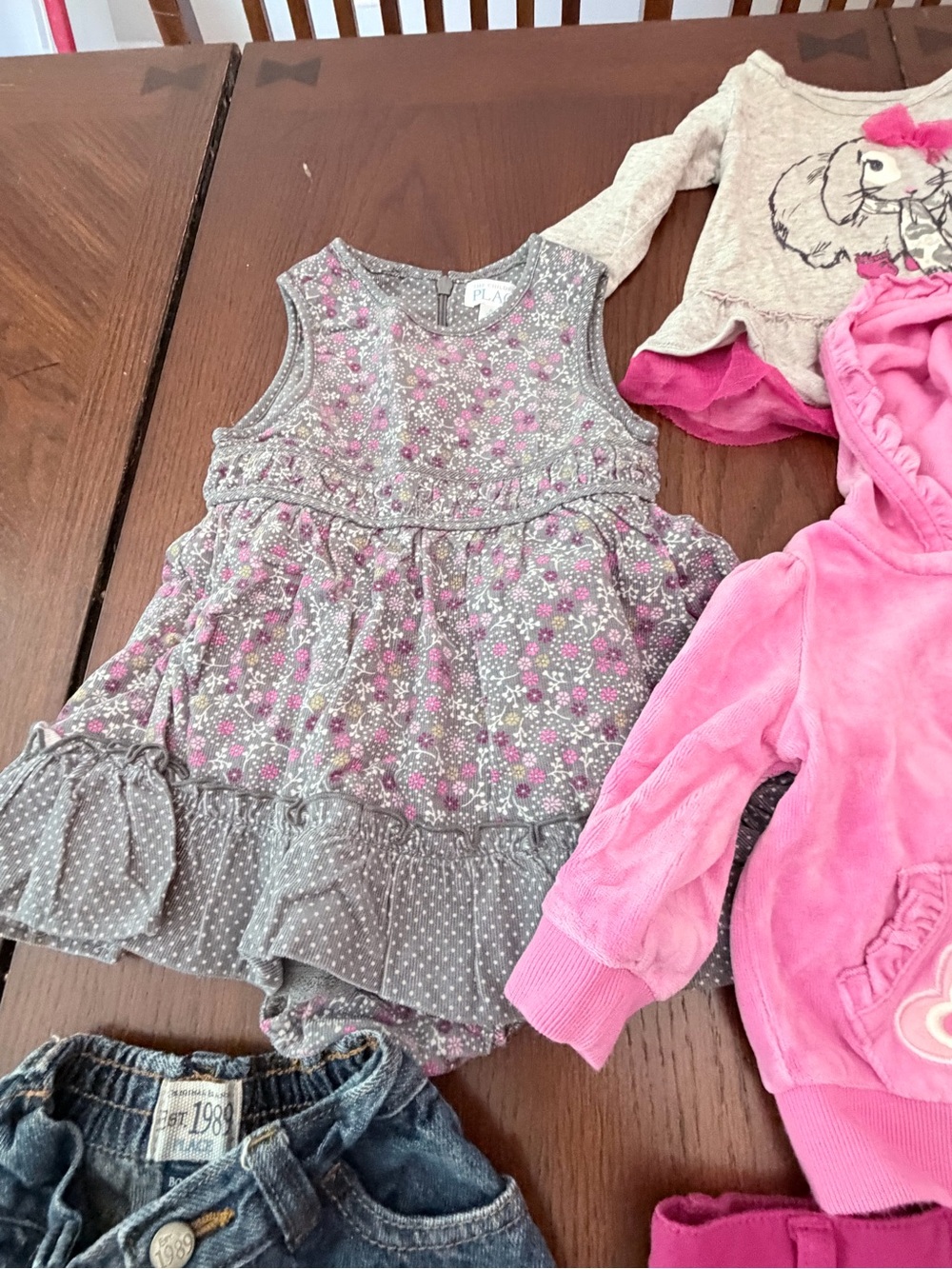 Children’s Place Baby Girl Clothing Bundle 12 Pieces 6-9M Pajamas Dress Hoodie - Picture 5 of 7